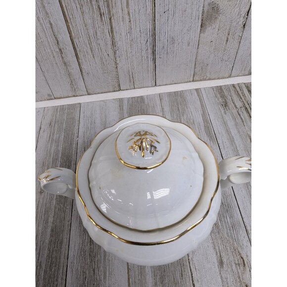 Vintage BOHEMIAN Fine China Creamer & Sugar Bowl With Lid Czechoslovakia BOH53 - Picture 9 of 15